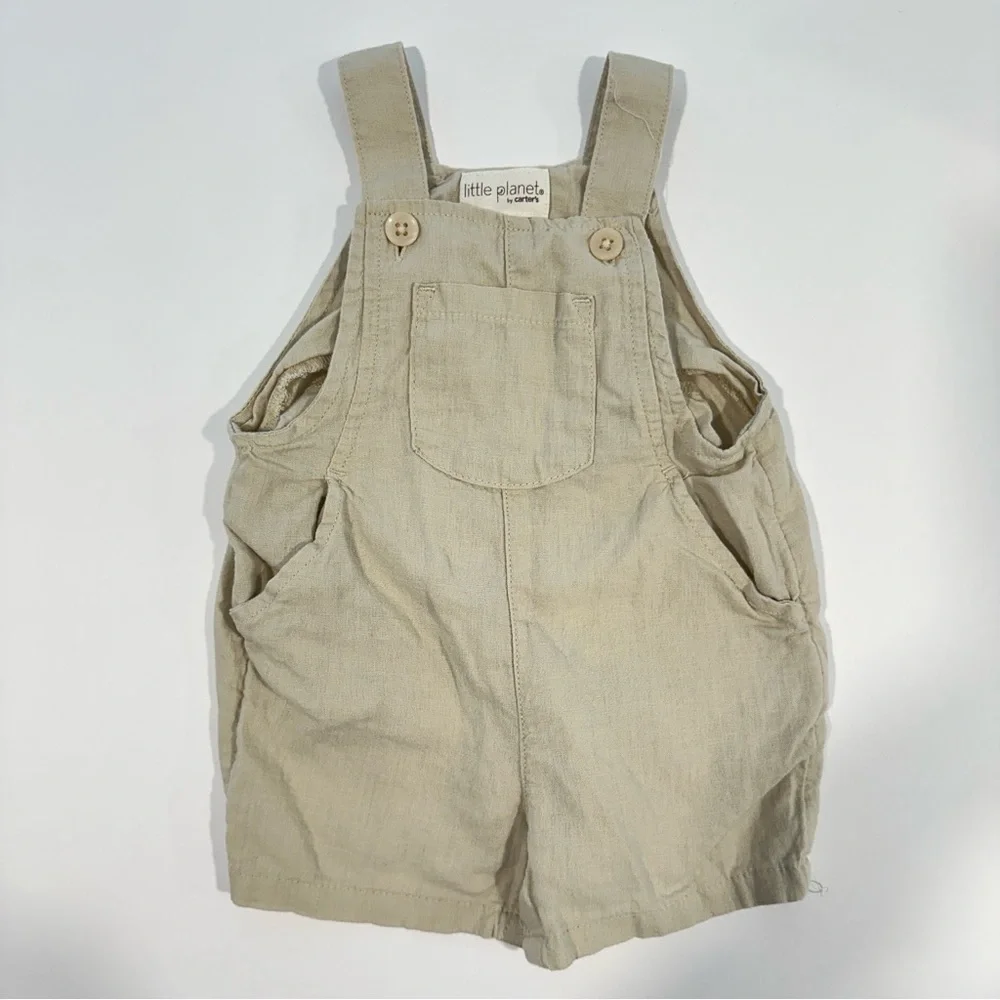 LITTLE PLANET by Carter’s Linen Short Overalls - Picture 6 of 8